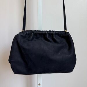 Maraolo Italy Vintage Black Suede Leather Shoulder Bag Designer Purse